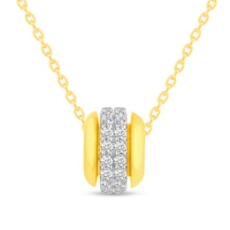 1/2 CT. T.W. Diamond Double Row Stopper Bead Pendant in 14K Gold