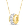 Thumbnail Image 2 of 1/2 CT. T.W. Diamond Double Row Stopper Bead Pendant in 14K Gold