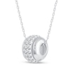 Thumbnail Image 2 of 1/2 CT. T.W. Diamond Double Row Stopper Bead Pendant in 14K White Gold