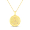 Thumbnail Image 1 of 1/20 CT. T.W. Diamond Cancer Zodiac Disc Pendant in Sterling Silver with Yellow Rhodium