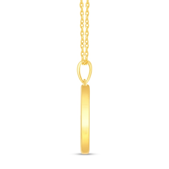 1/20 CT. T.w. Diamond Cancer Zodiac Disc Pendant in Sterling Silver with Yellow Rhodium