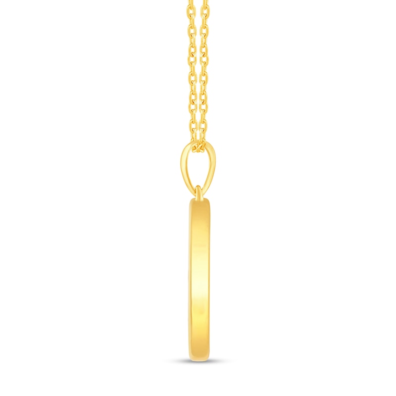 Main Image 3 of 1/20 CT. T.W. Diamond Cancer Zodiac Disc Pendant in Sterling Silver with Yellow Rhodium