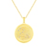 Thumbnail Image 1 of 1/10 CT. T.W. Diamond Leo Zodiac Disc Pendant in Sterling Silver with Yellow Rhodium