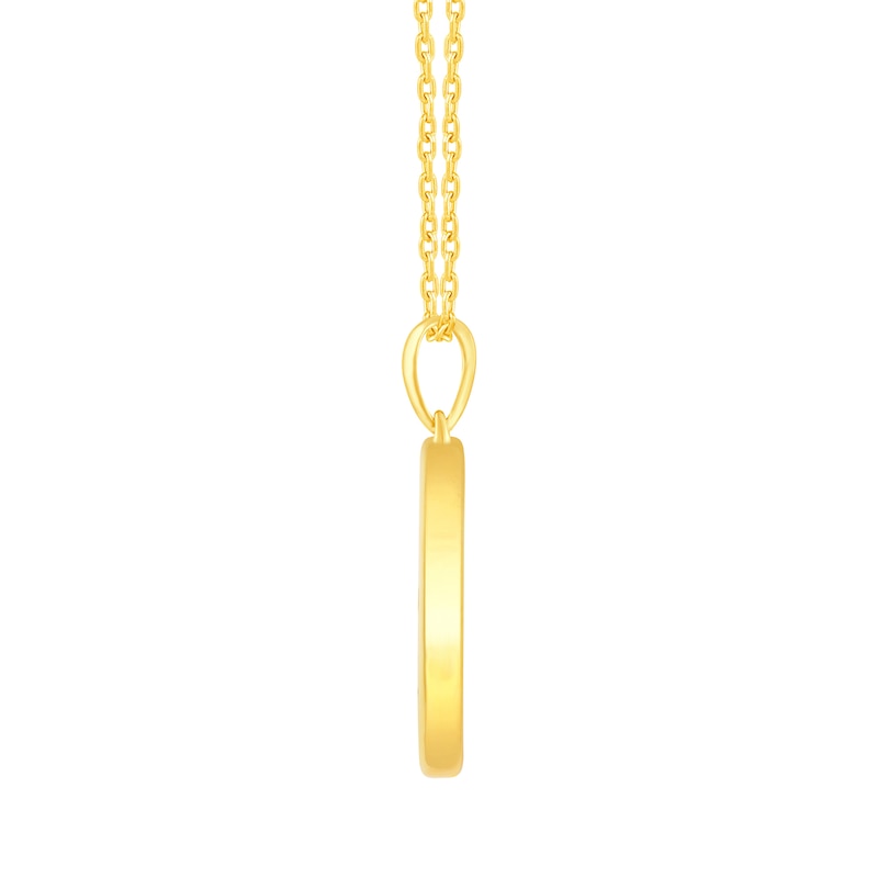 Main Image 3 of 1/10 CT. T.W. Diamond Leo Zodiac Disc Pendant in Sterling Silver with Yellow Rhodium