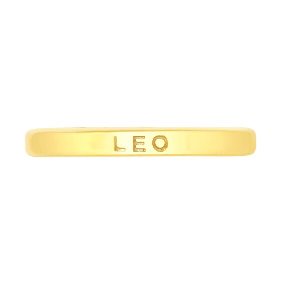 1/10 CT. T.w. Diamond Leo Zodiac Disc Pendant in Sterling Silver with Yellow Rhodium