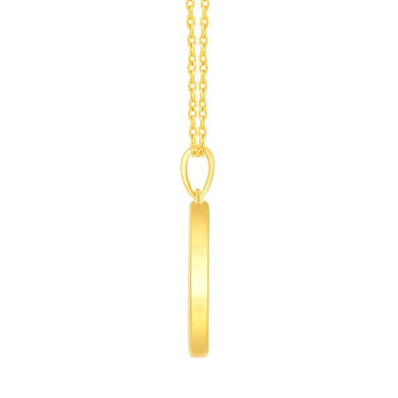 1/15 CT. T.w. Diamond Libra Zodiac Disc Pendant in Sterling Silver with Yellow Rhodium