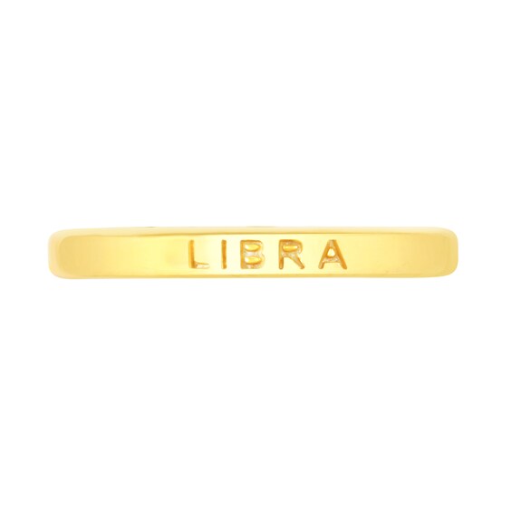 1/15 CT. T.w. Diamond Libra Zodiac Disc Pendant in Sterling Silver with Yellow Rhodium