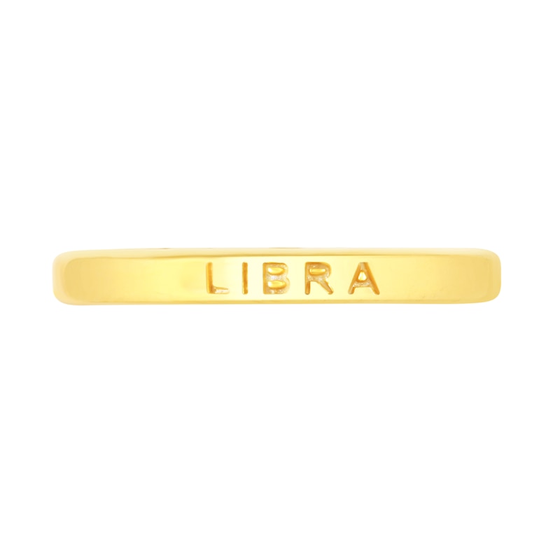Main Image 4 of 1/15 CT. T.W. Diamond Libra Zodiac Disc Pendant in Sterling Silver with Yellow Rhodium