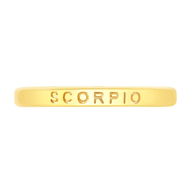 Main Image 4 of 1/10 CT. T.W. Diamond Scorpio Zodiac Disc Pendant in Sterling Silver with Yellow Rhodium