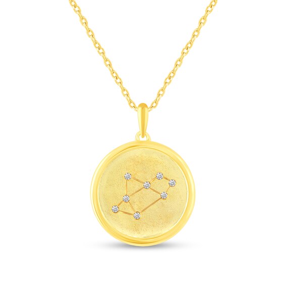 1/15 CT. T.w. Diamond Sagittarius Zodiac Disc Pendant in Sterling Silver with Yellow Rhodium