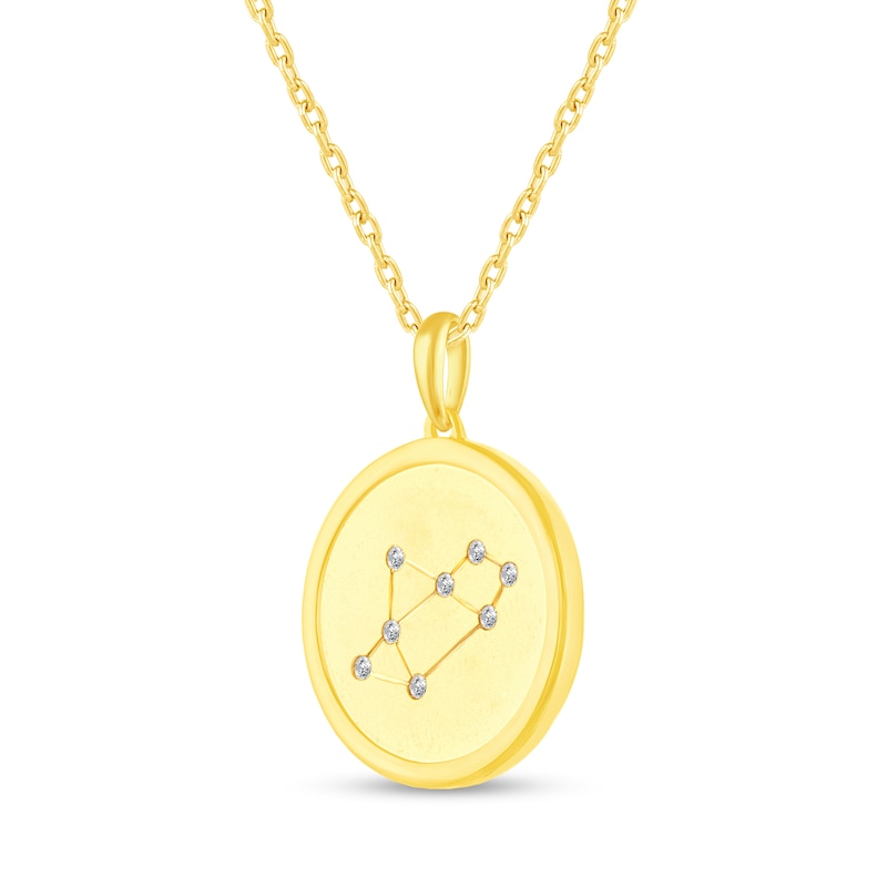 Main Image 2 of 1/15 CT. T.W. Diamond Sagittarius Zodiac Disc Pendant in Sterling Silver with Yellow Rhodium