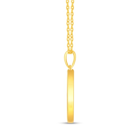 1/15 CT. T.w. Diamond Sagittarius Zodiac Disc Pendant in Sterling Silver with Yellow Rhodium