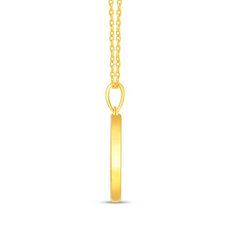 Main Image 3 of 1/15 CT. T.W. Diamond Sagittarius Zodiac Disc Pendant in Sterling Silver with Yellow Rhodium