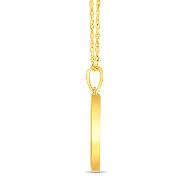 Main Image 2 of Diamond Accent Aries Zodiac Disc Pendant in Sterling Silver with Yellow Rhodium