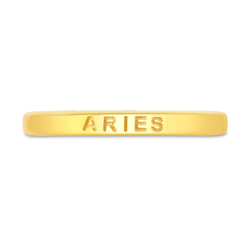 Main Image 3 of Diamond Accent Aries Zodiac Disc Pendant in Sterling Silver with Yellow Rhodium