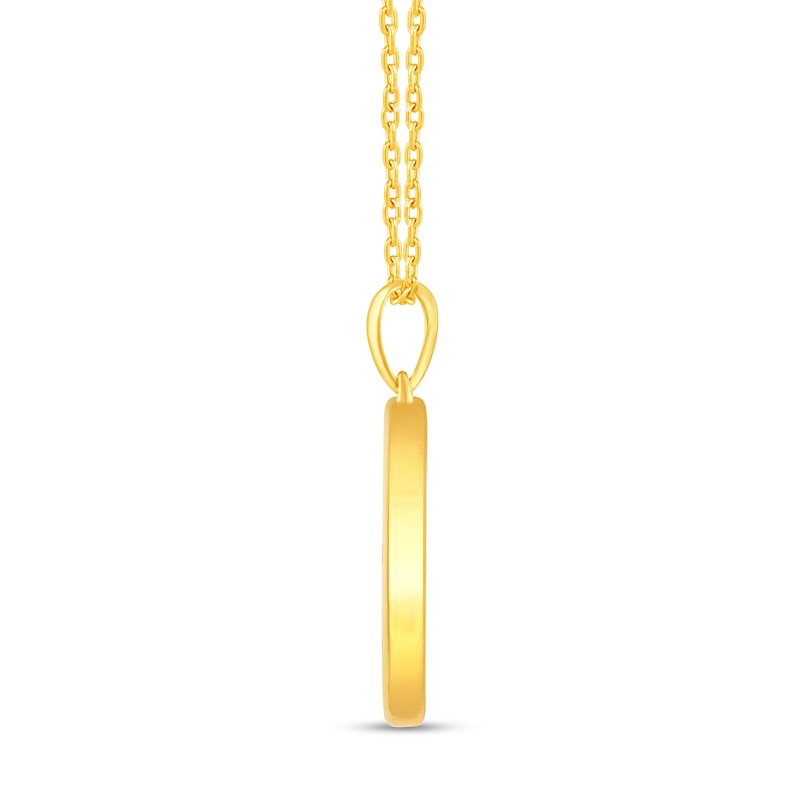 1/20 CT. T.W. Diamond Taurus Zodiac Disc Pendant in Sterling Silver with Yellow Rhodium