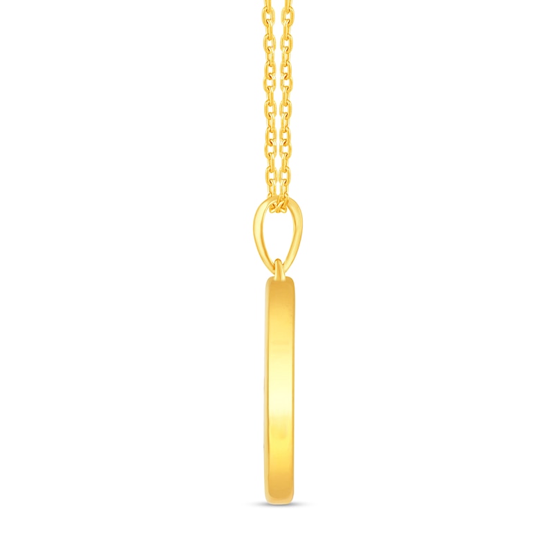 Main Image 3 of 1/15 CT. T.W. Diamond Capricorn Zodiac Disc Pendant in Sterling Silver with Yellow Rhodium