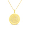 Thumbnail Image 1 of 1/10 CT. T.W. Diamond Aquarius Zodiac Disc Pendant in Sterling Silver with Yellow Rhodium