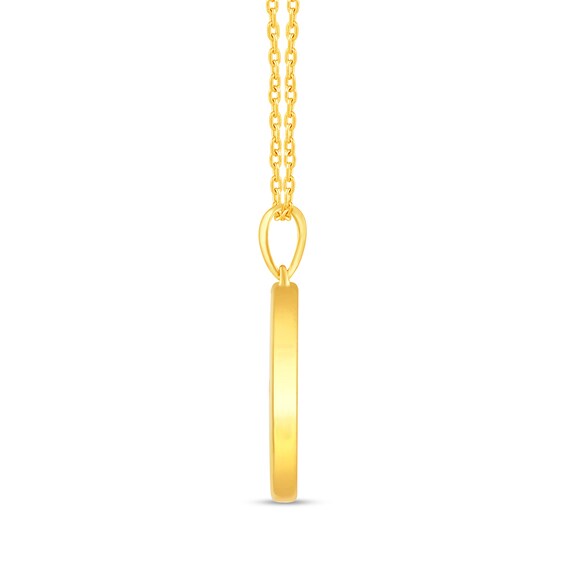 1/10 CT. T.w. Diamond Aquarius Zodiac Disc Pendant in Sterling Silver with Yellow Rhodium