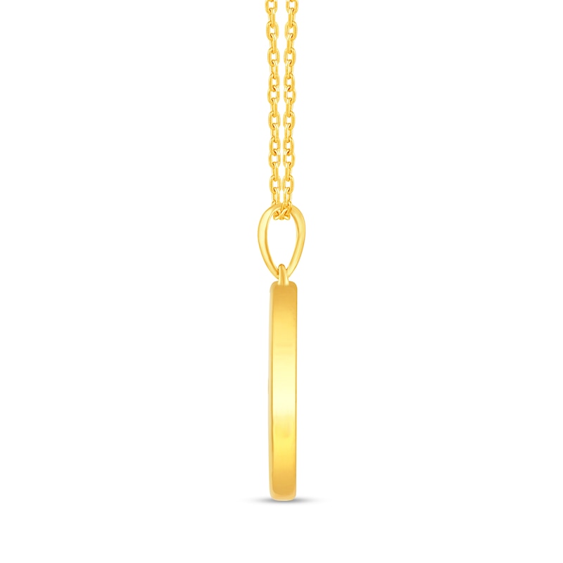 Main Image 2 of 1/10 CT. T.W. Diamond Aquarius Zodiac Disc Pendant in Sterling Silver with Yellow Rhodium