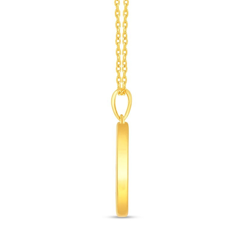 Main Image 2 of 1/10 CT. T.W. Diamond Virgo Zodiac Disc Pendant in Sterling Silver with Yellow Rhodium