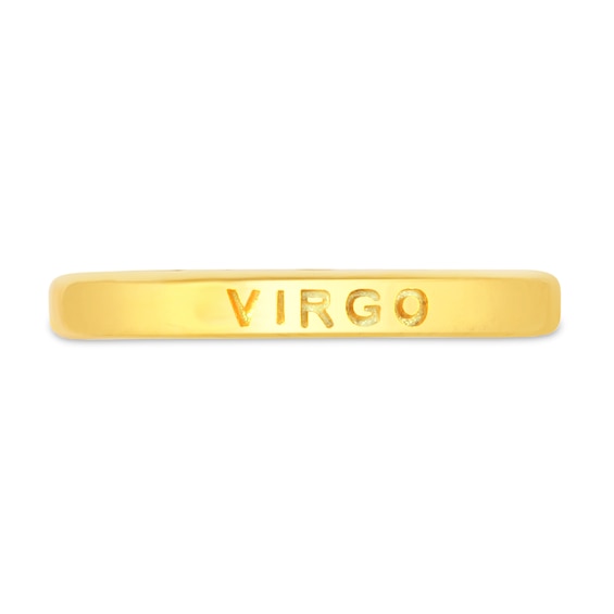 1/10 CT. T.w. Diamond Virgo Zodiac Disc Pendant in Sterling Silver with Yellow Rhodium