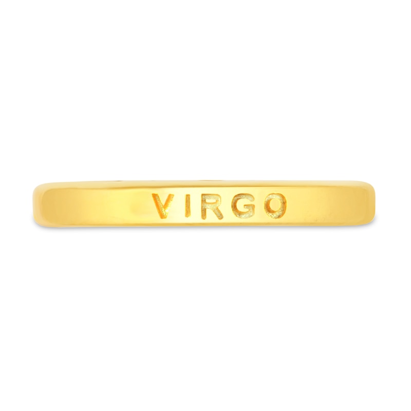 Main Image 3 of 1/10 CT. T.W. Diamond Virgo Zodiac Disc Pendant in Sterling Silver with Yellow Rhodium