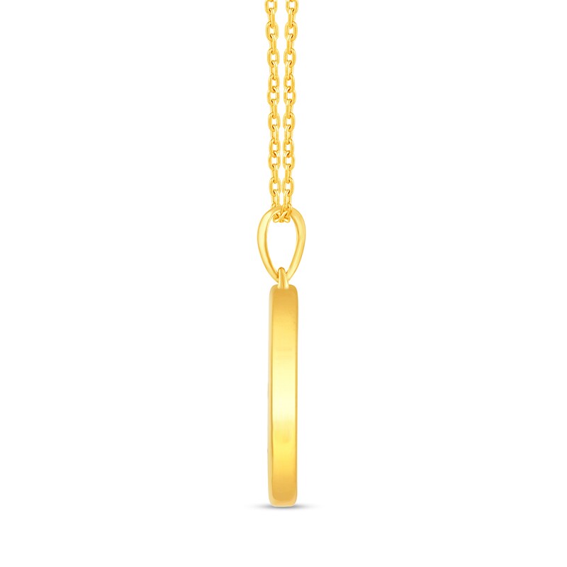 Main Image 2 of 1/20 CT. T.W. Diamond Gemini Zodiac Disc Pendant in Sterling Silver with Yellow Rhodium