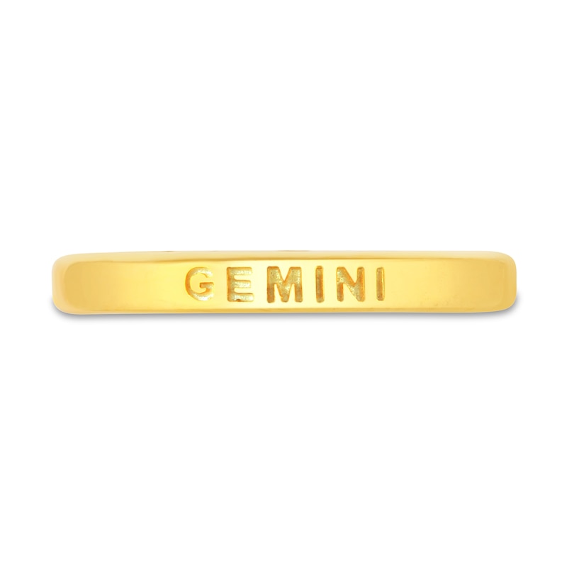 Main Image 3 of 1/20 CT. T.W. Diamond Gemini Zodiac Disc Pendant in Sterling Silver with Yellow Rhodium