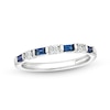 Thumbnail Image 1 of Alternating Baguette-Cut Blue Sapphire and 1/6 CT. T.W. Diamond Station Band in 10K White Gold