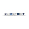 Thumbnail Image 4 of Alternating Baguette-Cut Blue Sapphire and 1/6 CT. T.W. Diamond Station Band in 10K White Gold