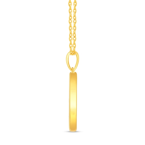 1/10 CT. T.w. Diamond Pisces Zodiac Disc Pendant in Sterling Silver with Yellow Rhodium