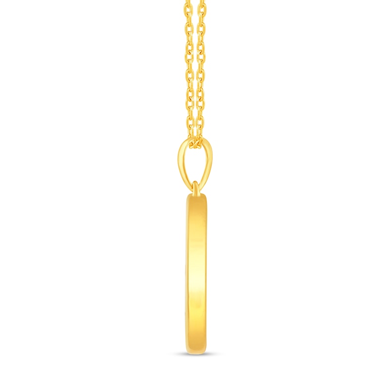 Main Image 2 of 1/10 CT. T.W. Diamond Pisces Zodiac Disc Pendant in Sterling Silver with Yellow Rhodium
