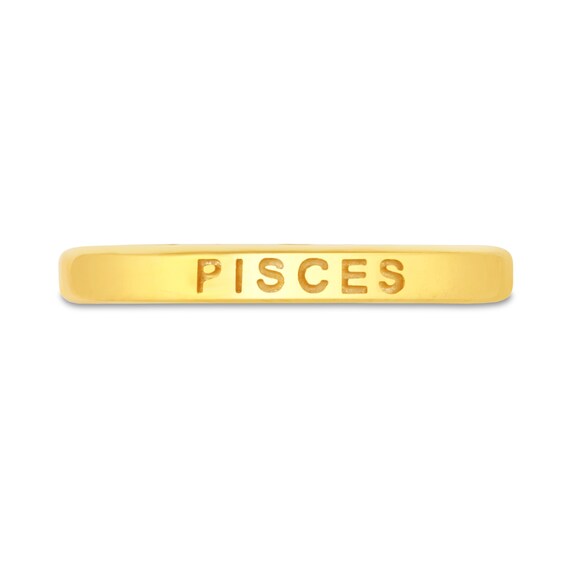 1/10 CT. T.w. Diamond Pisces Zodiac Disc Pendant in Sterling Silver with Yellow Rhodium