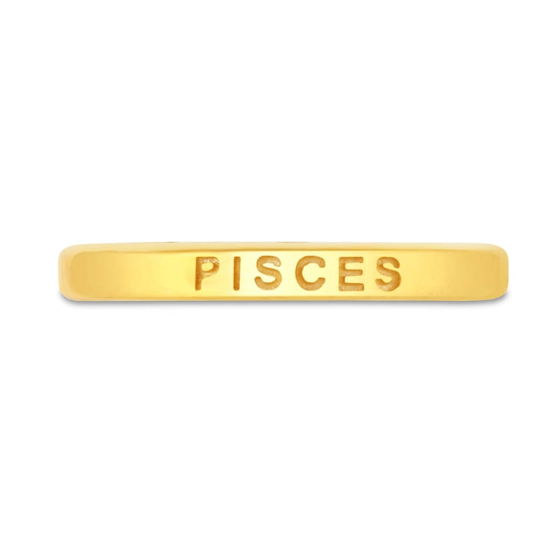 Main Image 3 of 1/10 CT. T.W. Diamond Pisces Zodiac Disc Pendant in Sterling Silver with Yellow Rhodium
