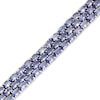Thumbnail Image 1 of Sideways Oval Tanzanite Triple Row Line Bracelet in Sterling Silver