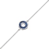 Thumbnail Image 1 of Blue Sapphire Circle Hexagon Bracelet in 10K White Gold