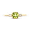 Thumbnail Image 3 of 5.0mm Cushion-Cut Peridot and 1/20 CT. T.W. Diamond Vintage-Style Ring in 10K Gold