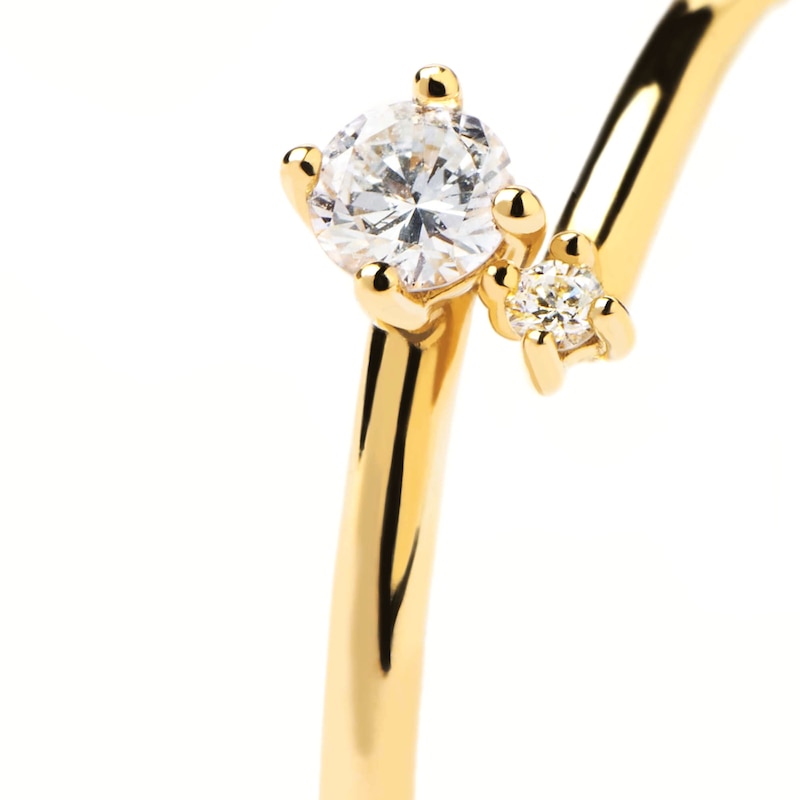 Main Image 4 of PDPAOLA™ at Zales 1/10 CT. T.W. Lab-Grown Diamond Duo Bypass Ring in 18K Gold