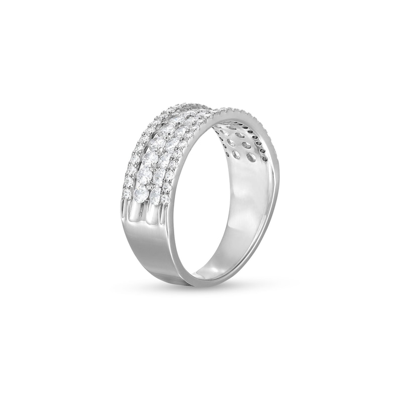 Main Image 3 of 1 CT. T.W. Diamond Edge Double Row Band in 14K White Gold