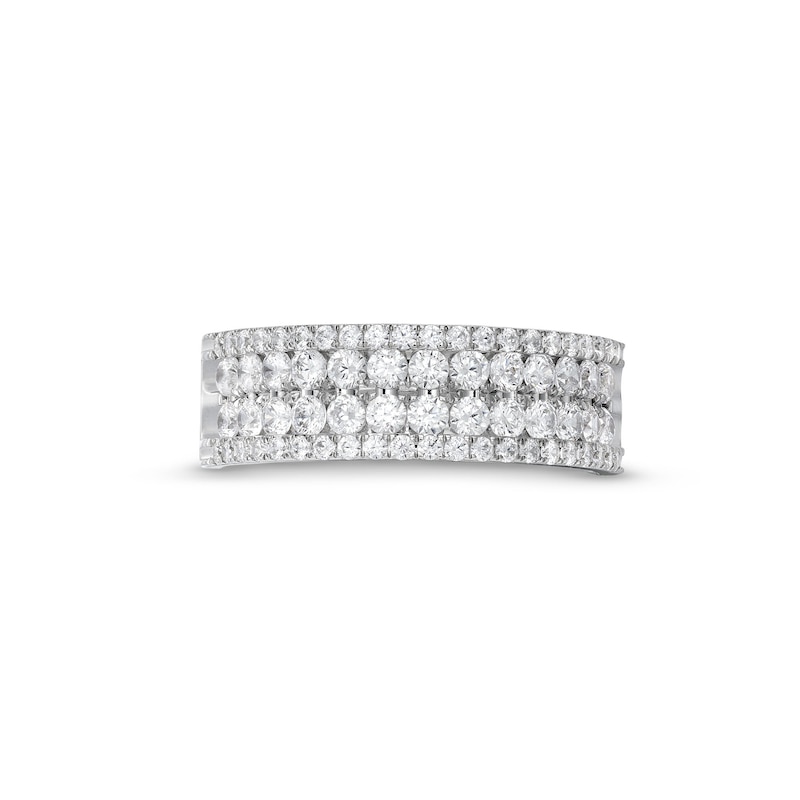 Main Image 4 of 1 CT. T.W. Diamond Edge Double Row Band in 14K White Gold