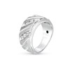 Thumbnail Image 1 of Men's 3/4 CT. T.W. Diamond Slant Multi-Row Three Stone Band in 14K White Gold