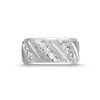 Thumbnail Image 2 of Men's 3/4 CT. T.W. Diamond Slant Multi-Row Three Stone Band in 14K White Gold