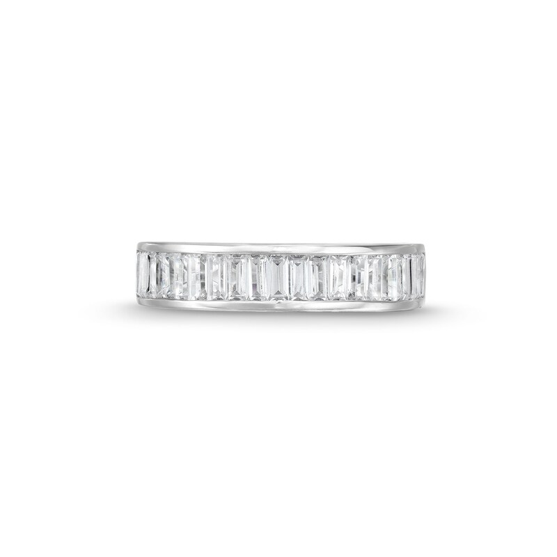 Main Image 4 of 1 CT. T.W. Certified Baguette-Cut Lab-Grown Diamond Band in 14K White Gold (F/VS2)