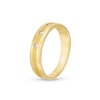 Thumbnail Image 2 of Men's 1/10 CT. T.W. Diamond Milgrain Double Row Three Stone Band in 10K Gold