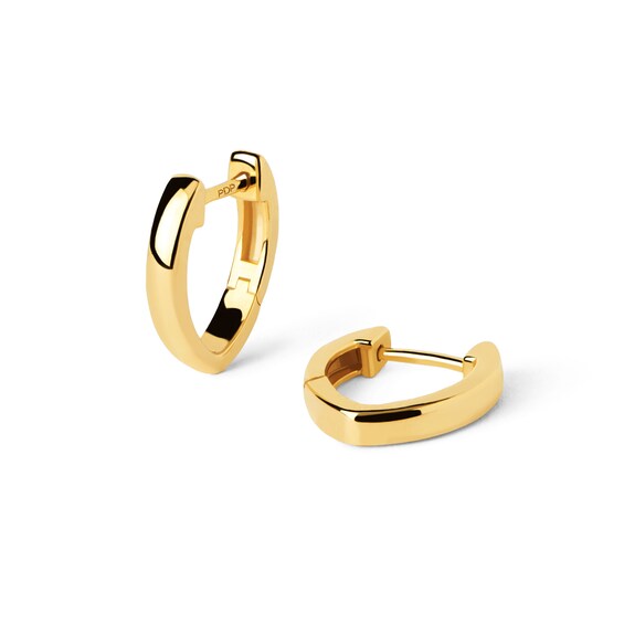 PDPAOLAâ¢ at Zales 15.0mm Half Heart-Shaped Hoop Earrings in Sterling Silver with 18K Gold Plate