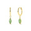 Thumbnail Image 1 of PDPAOLA™ at Zales Marquise-Cut Aventurine Dangle Hoop Earrings in Sterling Silver with 18K Gold Plate