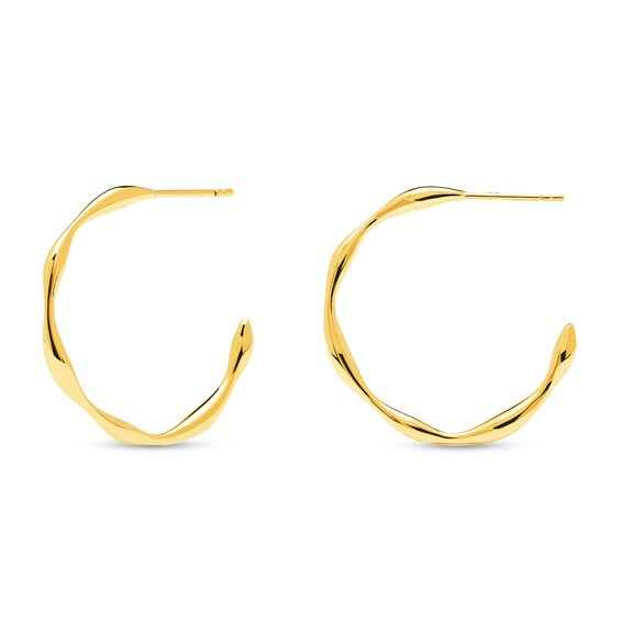 PDPAOLA⢠at Zales Wavy 30.0mm Hoop Earrings in Sterling Silver with 18K Gold Plate