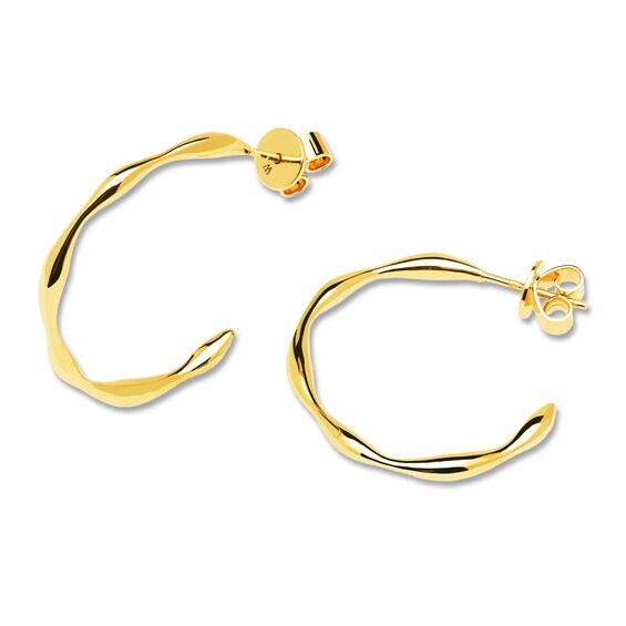 PDPAOLAâ¢ at Zales Wavy 30.0mm Hoop Earrings in Sterling Silver with 18K Gold Plate
