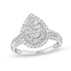 Thumbnail Image 1 of 1/2 CT. T.W. Pear Multi-Diamond Teardrop Frame Vintage-Style Engagement Ring in 10K White Gold